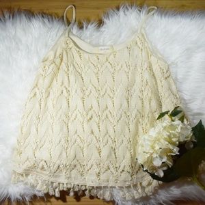 Altar'd State White Lace Tank Top